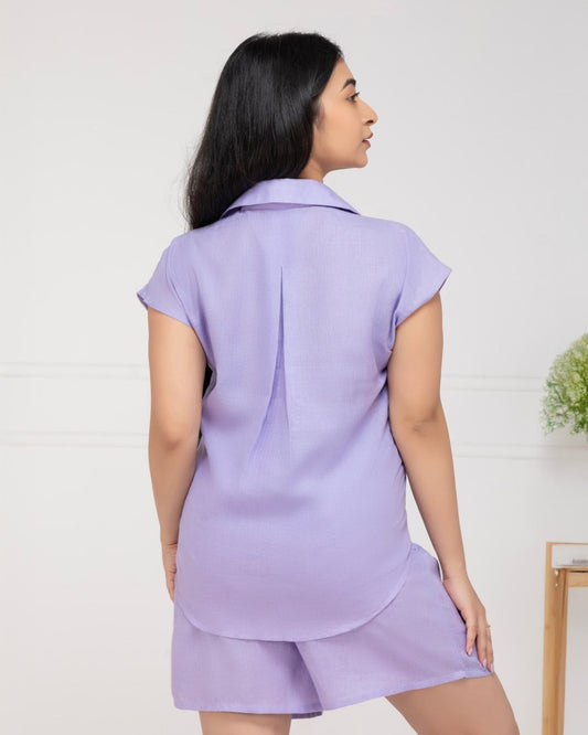 Women Lilac Mist Linen Shirt