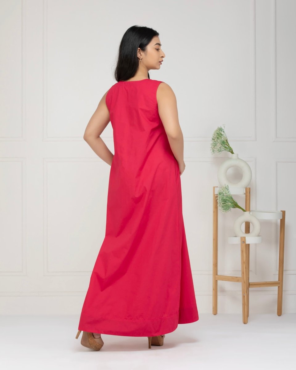 Pink Bloom Maxi Dress For Women