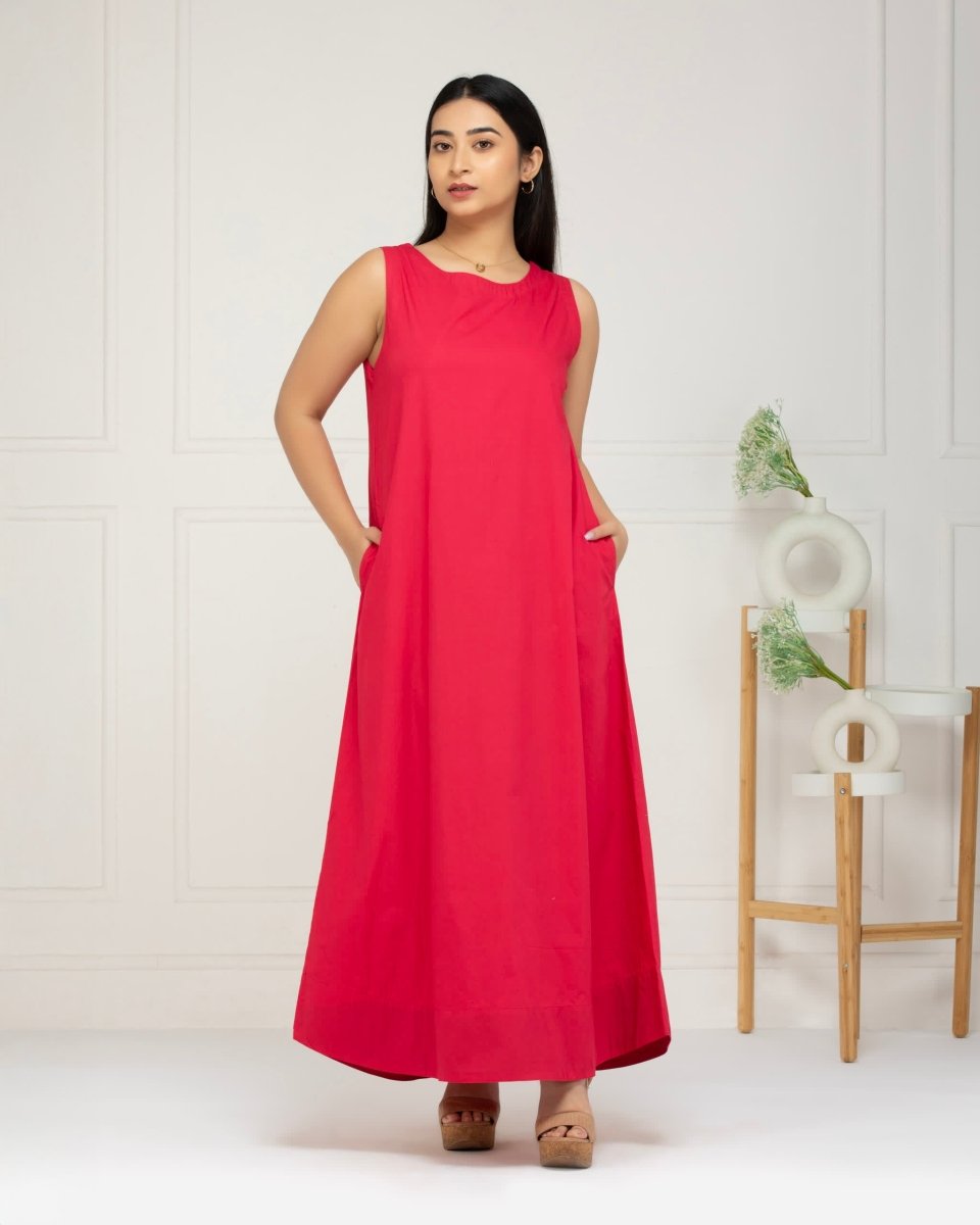 Fuchsia Glow Maxi Dress For Women