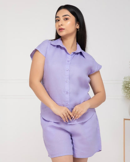 Women Lilac Mist Linen Shirt