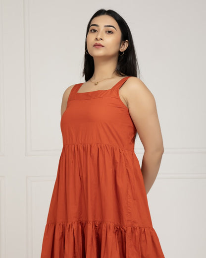 Tangerine Bloom Tiered Maxi For Women