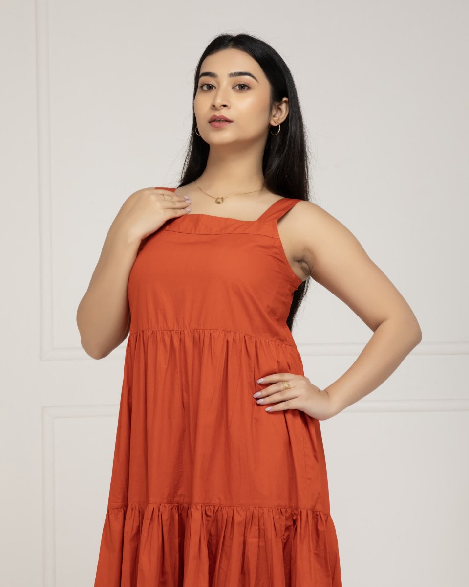 Tangerine Bloom Tiered Maxi For Women